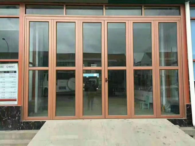 prix se pliant en aluminium de système de porte en verre de glissement de verre trempé