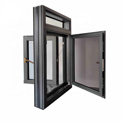 ODM Aluminium Tilt And Turn Windows Tempered Glass With Aluminium Security Mesh