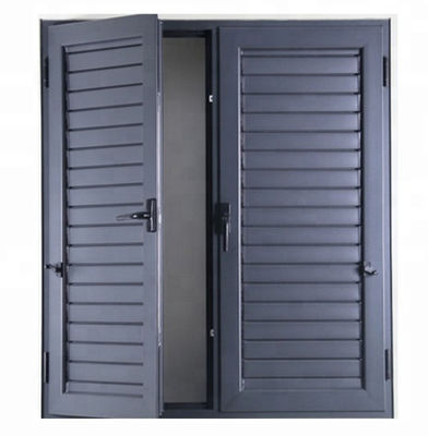 Internal Aluminium Louver Doors Swing Up And Down With Frosted Glass Panels