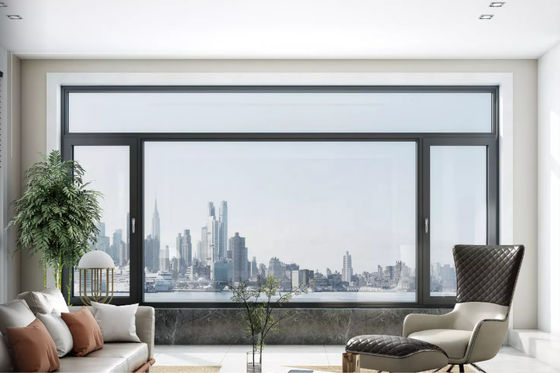 Ouverture centripète de fenêtre en aluminium de tissu pour rideaux de la résistance de feu 1.0mm double