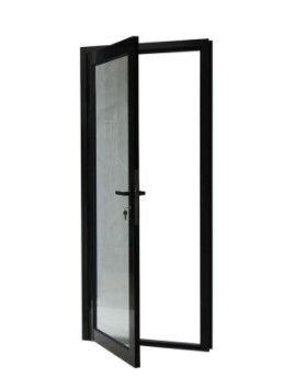 Barrier Free Threshold Aluminum Swing Doors Front Entry ISO9001 For Balcony