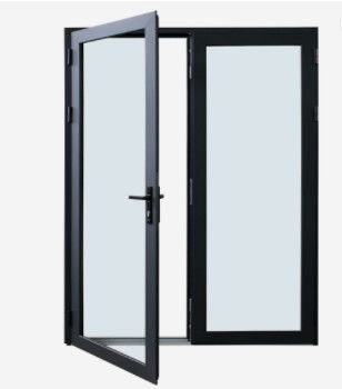 Barrier Free Threshold Aluminum Swing Doors Front Entry ISO9001 For Balcony