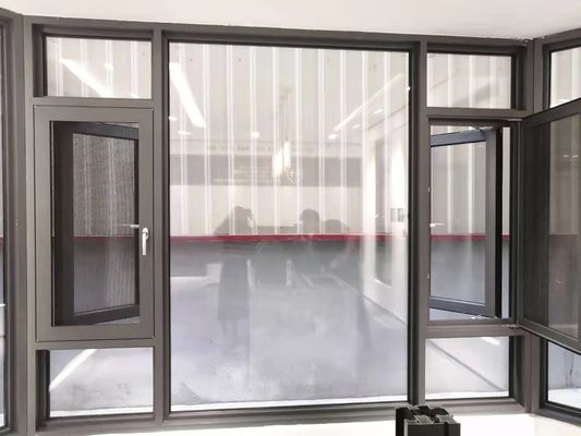 ODM Aluminium Tilt And Turn Windows Tempered Glass With Aluminium Security Mesh
