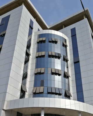 Structural Visible Frame Glazing Aluminium Curtain Wall Facade 1.5mm Thickness